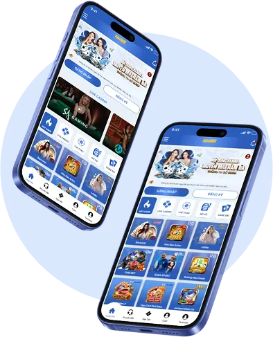 Giao diện ứng dụng nohu666 app trên điện thoại di động hiển thị các trò chơi casino trực tiếp, slot game và bắn cá